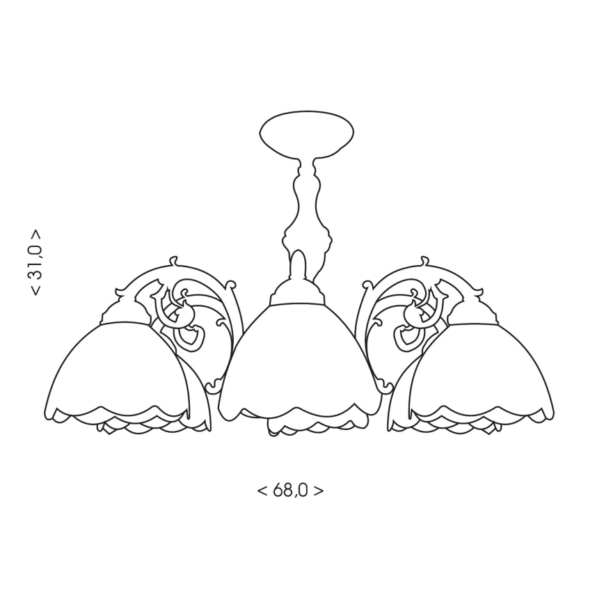 Brilagi - Tiffany vitrážový prisadený luster MIRABELLA 8xE27/60W/230V pr. 68 cm