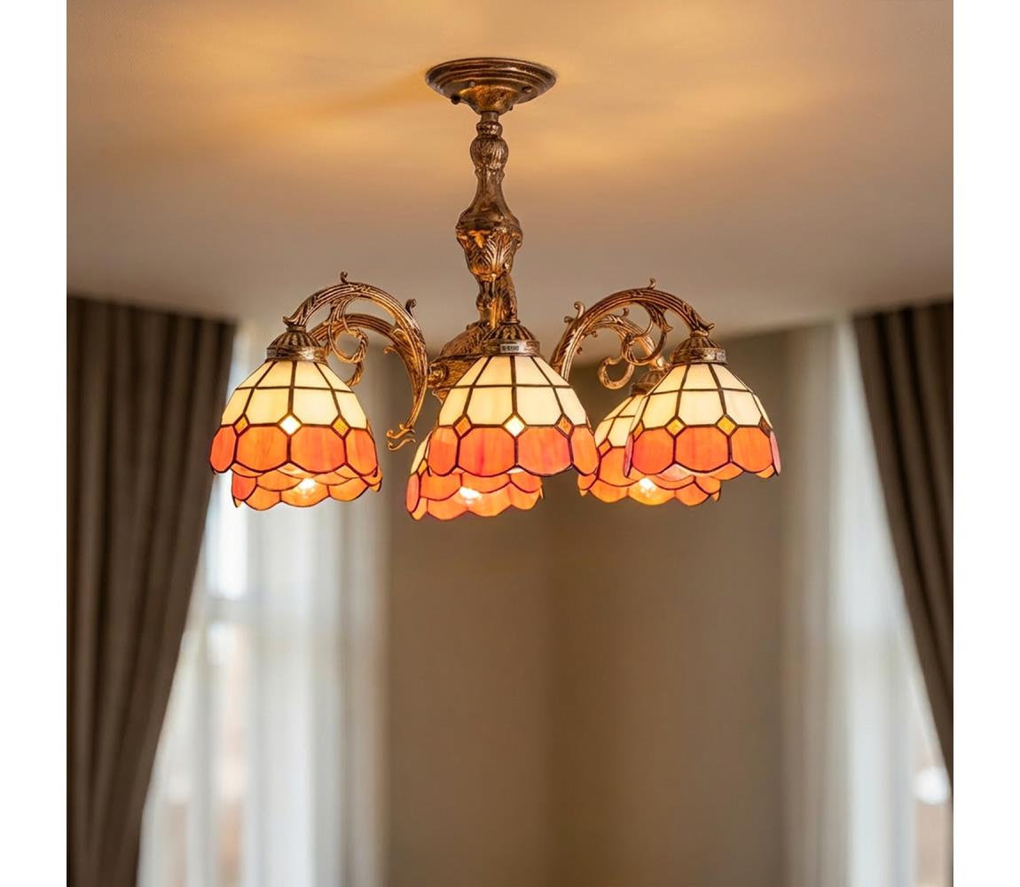 Brilagi - Tiffany vitražový prisadený luster SIENNA 6xE27/60W/230V pr. 60 cm BRD-8008