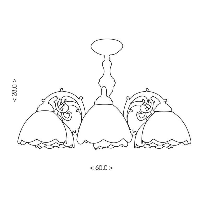 Brilagi - Tiffany vitražový prisadený luster SIENNA 6xE27/60W/230V pr. 60 cm