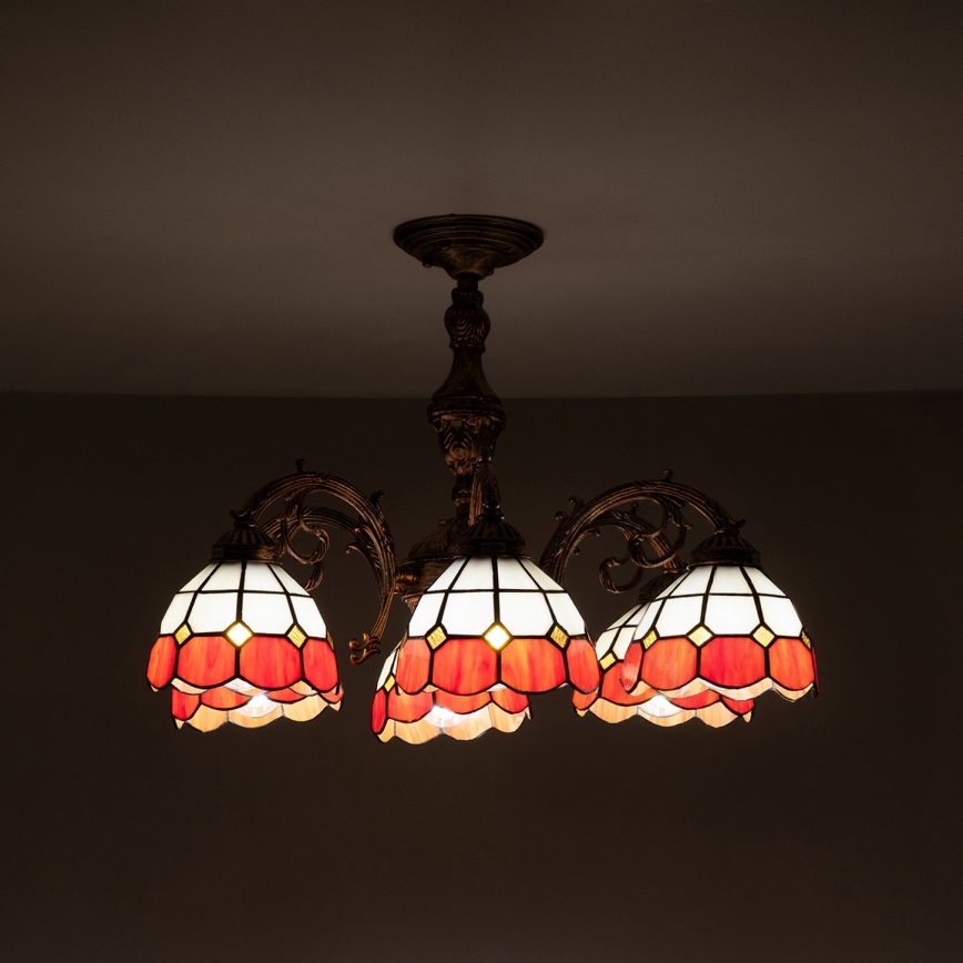 Brilagi - Tiffany vitražový prisadený luster SIENNA 6xE27/60W/230V pr. 60 cm
