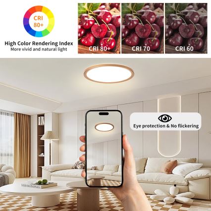 Brilagi - LED kúpeľňové stropné svietidlo ULTRA SLIM LED/24W/230V pr. 42 cm ružovo-zlatá IP54