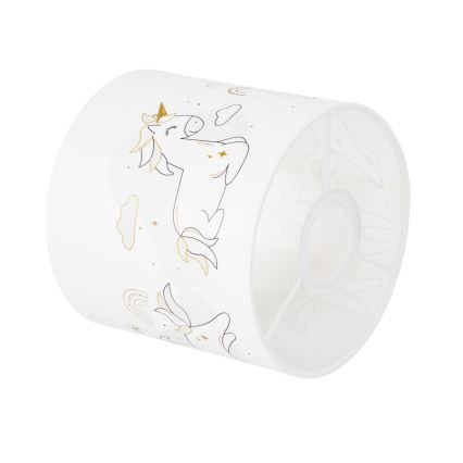 BRILAGI - Univerzálne tienidlo BOBO E27 pr. 15 cm biela/jednorožce