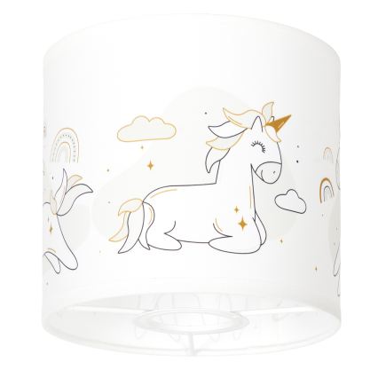 BRILAGI - Univerzálne tienidlo BOBO E27 pr. 15 cm biela/jednorožce