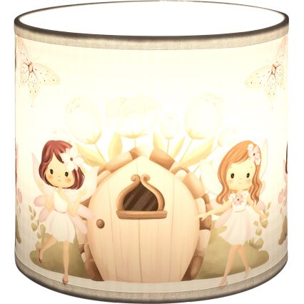 BRILAGI - Univerzálne tienidlo BOBO E27 pr. 15 cm biela/ružová/víly