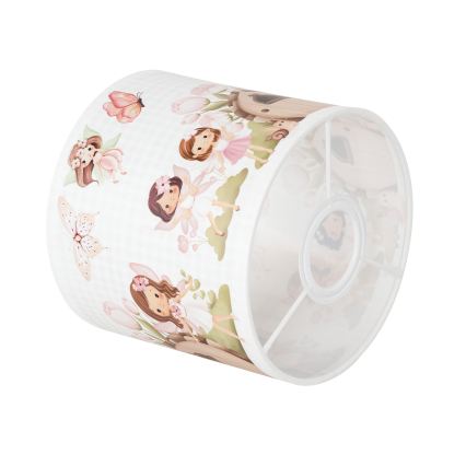 BRILAGI - Univerzálne tienidlo BOBO E27 pr. 15 cm biela/ružová/víly