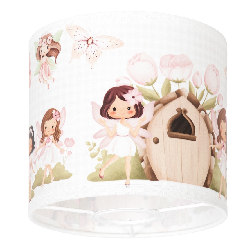 BRILAGI - Univerzálne tienidlo BOBO E27 pr. 15 cm biela/ružová/víly