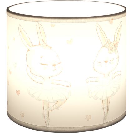BRILAGI - Univerzálne tienidlo BOBO E27 pr. 15 cm, biela/s motívom zajačikov