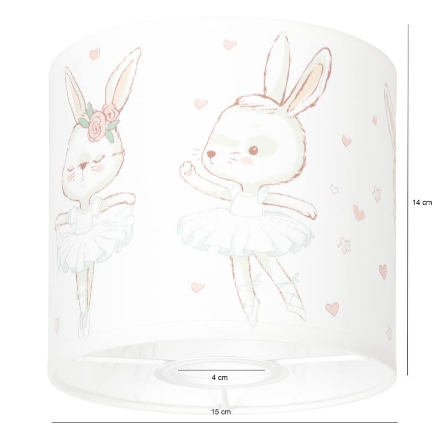 BRILAGI - Univerzálne tienidlo BOBO E27 pr. 15 cm, biela/s motívom zajačikov
