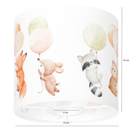 BRILAGI - Univerzálne tienidlo BOBO E27 pr. 15 cm biela/zvieratká