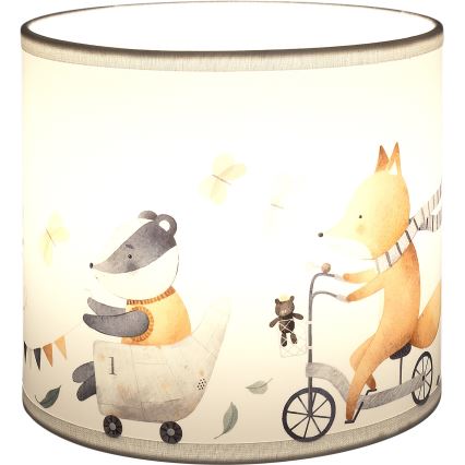 Brilagi - Univerzálne tienidlo BOBO E27, priemer 15 cm, biela/so zvieratkami