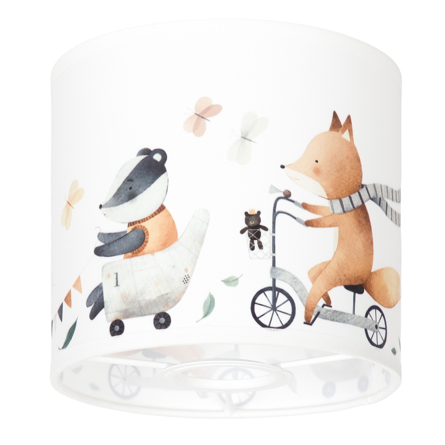 BRILAGI - Univerzálne tienidlo BOBO E27, priemer 15 cm, biela/so zvieratkami