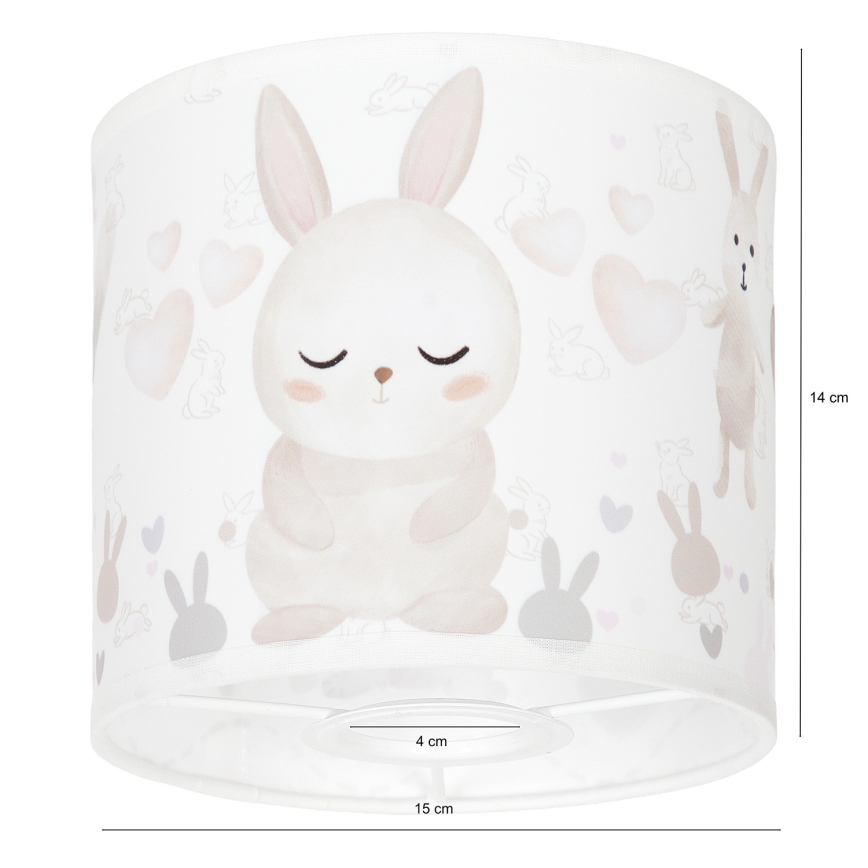 BRILAGI - Univerzálne tienidlo BOBO E27 priemer 15 cm biela/zajačiky