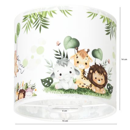BRILAGI - Univerzálne tienidlo BOBO E27, priemer 15 cm, biela/zelená/džungľa