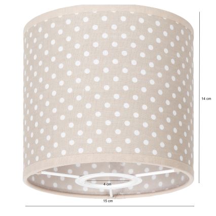 BRILAGI - Univerzálne tienidlo BOBO E27 Ø 15 cm béžové/bodky