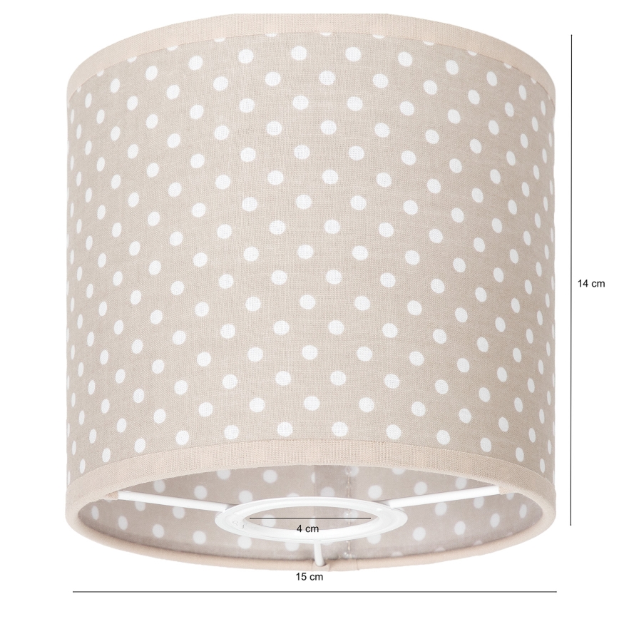 BRILAGI - Univerzálne tienidlo BOBO E27 Ø 15 cm béžové/bodky