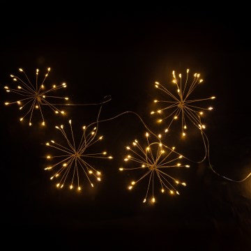 Brilagi - vonkajší vianočný LED reťaz 150xLED 5m IP44 teplá biela, efekt ohňostroja