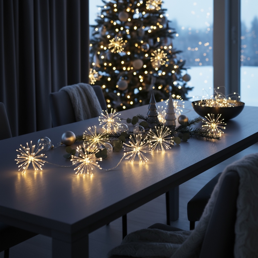 Brilagi - vonkajší vianočný LED reťaz 150xLED 5m IP44 teplá biela, efekt ohňostroja