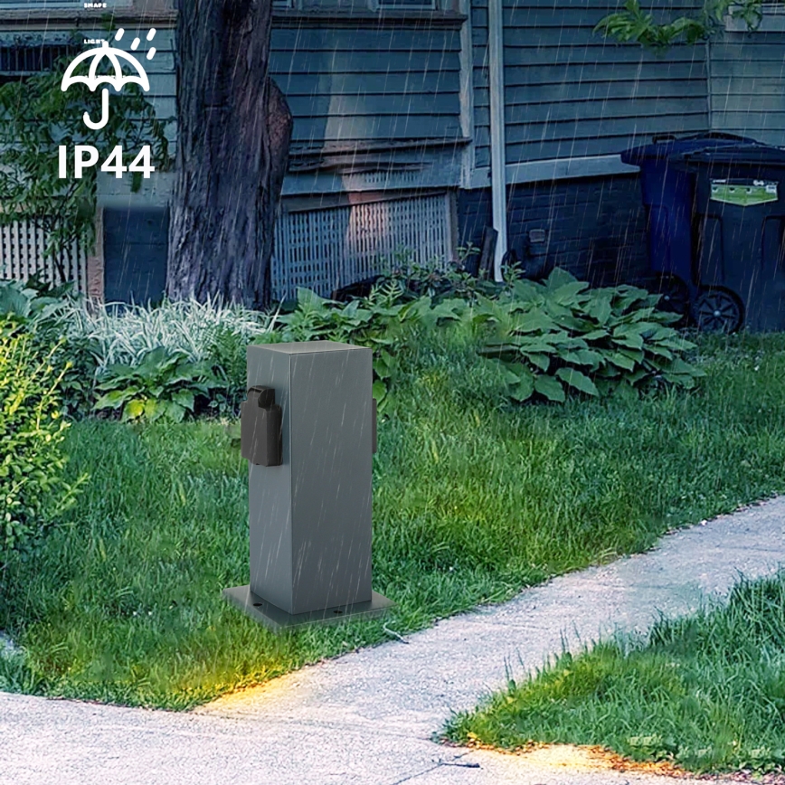 Brilagi - Vonkajší zásuvkový stĺpik PILLAR 1Z SCHUKO 230V IP44 antracit
