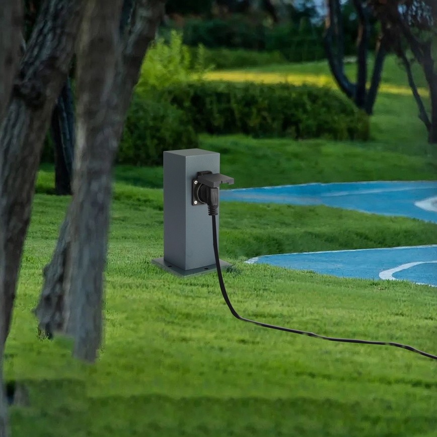 Brilagi - Vonkajší zásuvkový stĺpik PILLAR 1Z SCHUKO 230V IP44 antracit