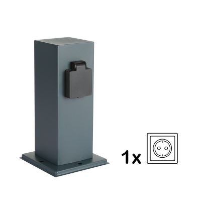 Brilagi - Vonkajší zásuvkový stĺpik PILLAR 1Z SCHUKO 230V IP44 antracit
