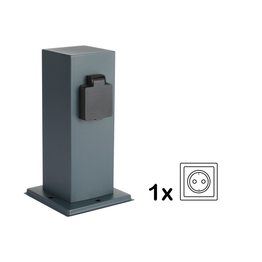 Brilagi - Vonkajší zásuvkový stĺpik PILLAR 1Z SCHUKO 230V IP44 antracit