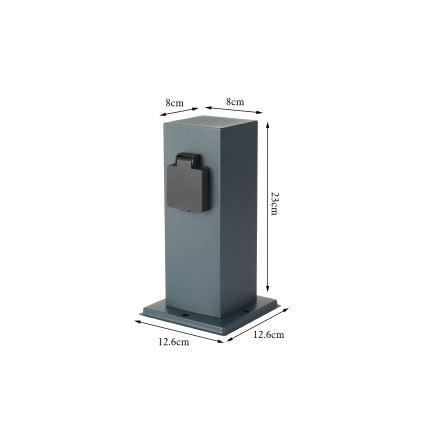 Brilagi - Vonkajší zásuvkový stĺpik PILLAR 1Z SCHUKO 230V IP44 antracit