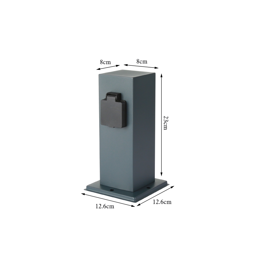 Brilagi - Vonkajší zásuvkový stĺpik PILLAR 1Z SCHUKO 230V IP44 antracit