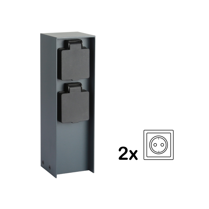 Brilagi - Vonkajší zásuvkový stĺpik PILLAR 2Z SCHUKO 230V IP44 antracit