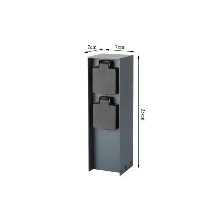 Brilagi - Vonkajší zásuvkový stĺpik PILLAR 2Z SCHUKO 230V IP44 antracit