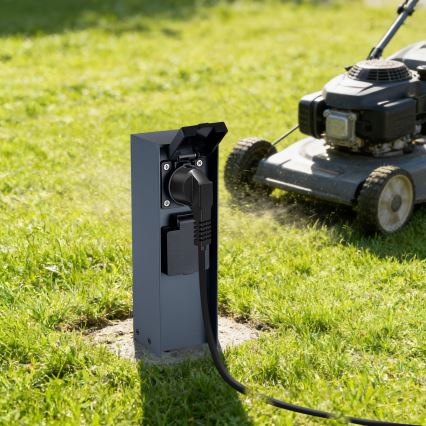 Brilagi - Vonkajší zásuvkový stĺpik PILLAR 2Z SCHUKO 230V IP44 antracit