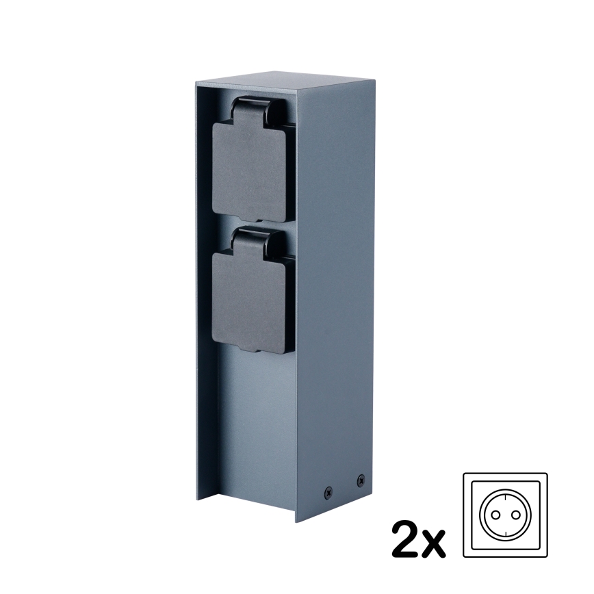 Brilagi - Vonkajší zásuvkový stĺpik PILLAR 2Z SCHUKO 230V IP44 antracit