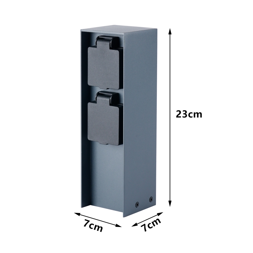 Brilagi - Vonkajší zásuvkový stĺpik PILLAR 2Z SCHUKO 230V IP44 antracit