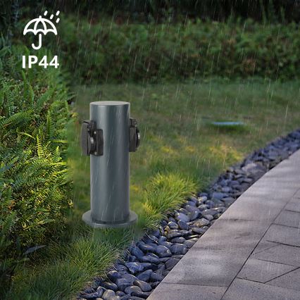 Brilagi - Vonkajší zásuvkový stĺpik PILLAR 2Z SCHUKO 230V IP44 antracit