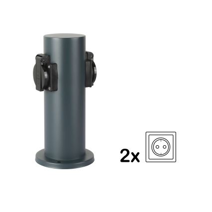Brilagi - Vonkajší zásuvkový stĺpik PILLAR 2Z SCHUKO 230V IP44 antracit