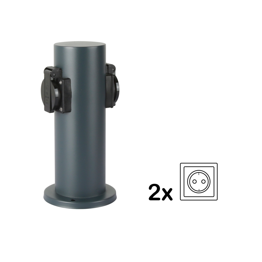 Brilagi - Vonkajší zásuvkový stĺpik PILLAR 2Z SCHUKO 230V IP44 antracit