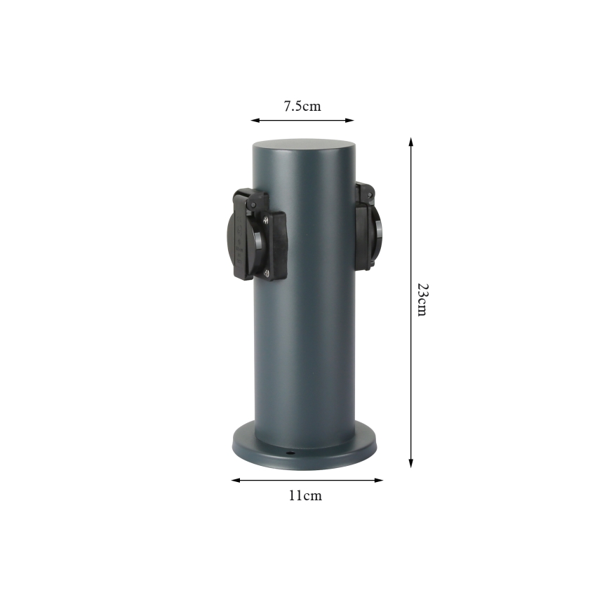 Brilagi - Vonkajší zásuvkový stĺpik PILLAR 2Z SCHUKO 230V IP44 antracit