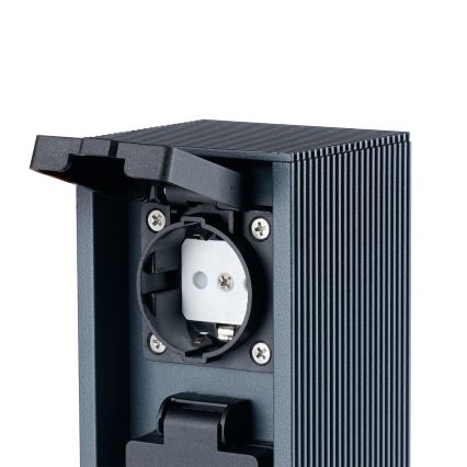 Brilagi - Vonkajší zásuvkový stĺpik PILLAR 2Z SCHUKO 230V IP44 antracit