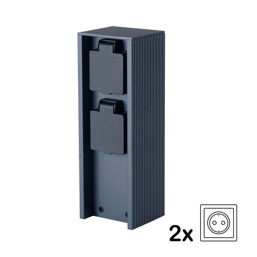 Brilagi - Vonkajší zásuvkový stĺpik PILLAR 2Z SCHUKO 230V IP44 antracit