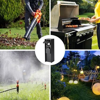 Brilagi - Vonkajší zásuvkový stĺpik PILLAR 2Z SCHUKO 230V IP44 čierna