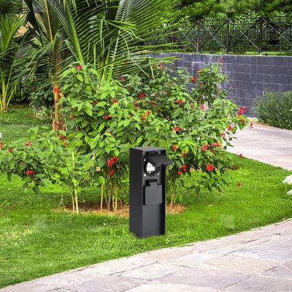 Brilagi - Vonkajší zásuvkový stĺpik PILLAR 2Z SCHUKO 230V IP44 čierna
