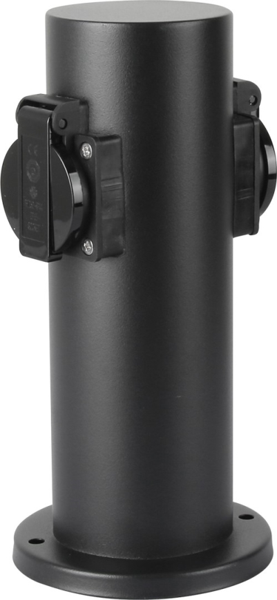 Brilagi - Vonkajší zásuvkový stĺpik PILLAR 2Z SCHUKO 230V IP44 čierna