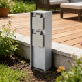 Brilagi - Vonkajší zásuvkový stĺpik PILLAR 2Z SCHUKO 230V IP44 strieborný