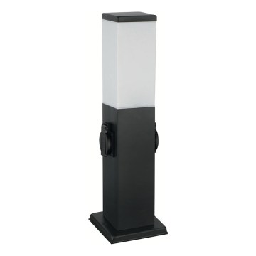 Brilagi - Vonkajšia lampa s 2 zásuvkami SCHUKO, 1xE27/15W/230V, 40 cm, IP44, čierna