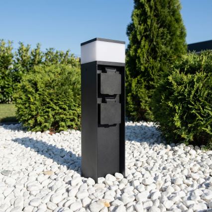 Brilagi - Vonkajšia lampa s 2 zásuvkami SCHUKO 1xG9/11W/230V IP44 čierna