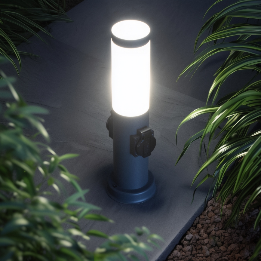Brilagi - Vonkajšie svietidlo s dvoma zásuvkami SCHUKO NOVA 1xE27/15W/230V 40 cm IP44 antracit