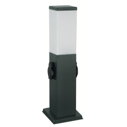 Brilagi - Vonkajšie svietidlo s 2 zásuvkami SCHUKO NOVA 1xE27/15W/230V 40 cm IP44 antracit
