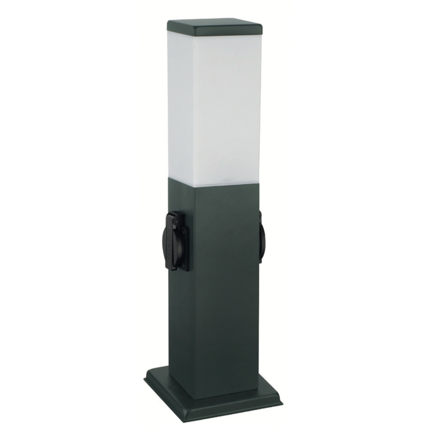 Brilagi - Vonkajšie svietidlo s 2 zásuvkami SCHUKO NOVA 1xE27/15W/230V 40 cm IP44 antracit
