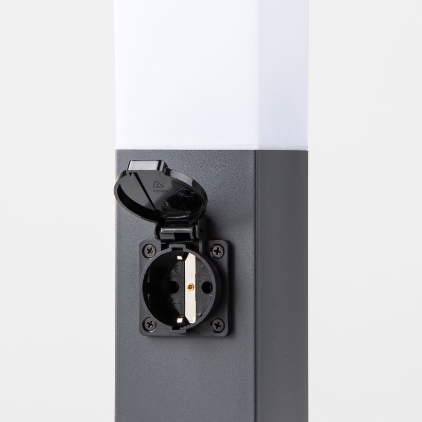 Brilagi - Vonkajšie svietidlo s 2 zásuvkami SCHUKO NOVA 1xE27/15W/230V 40 cm IP44 antracit