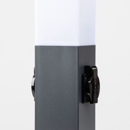 Brilagi - Vonkajšie svietidlo s 2 zásuvkami SCHUKO NOVA 1xE27/15W/230V 40 cm IP44 antracit