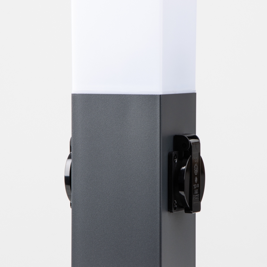 Brilagi - Vonkajšie svietidlo s 2 zásuvkami SCHUKO NOVA 1xE27/15W/230V 40 cm IP44 antracit